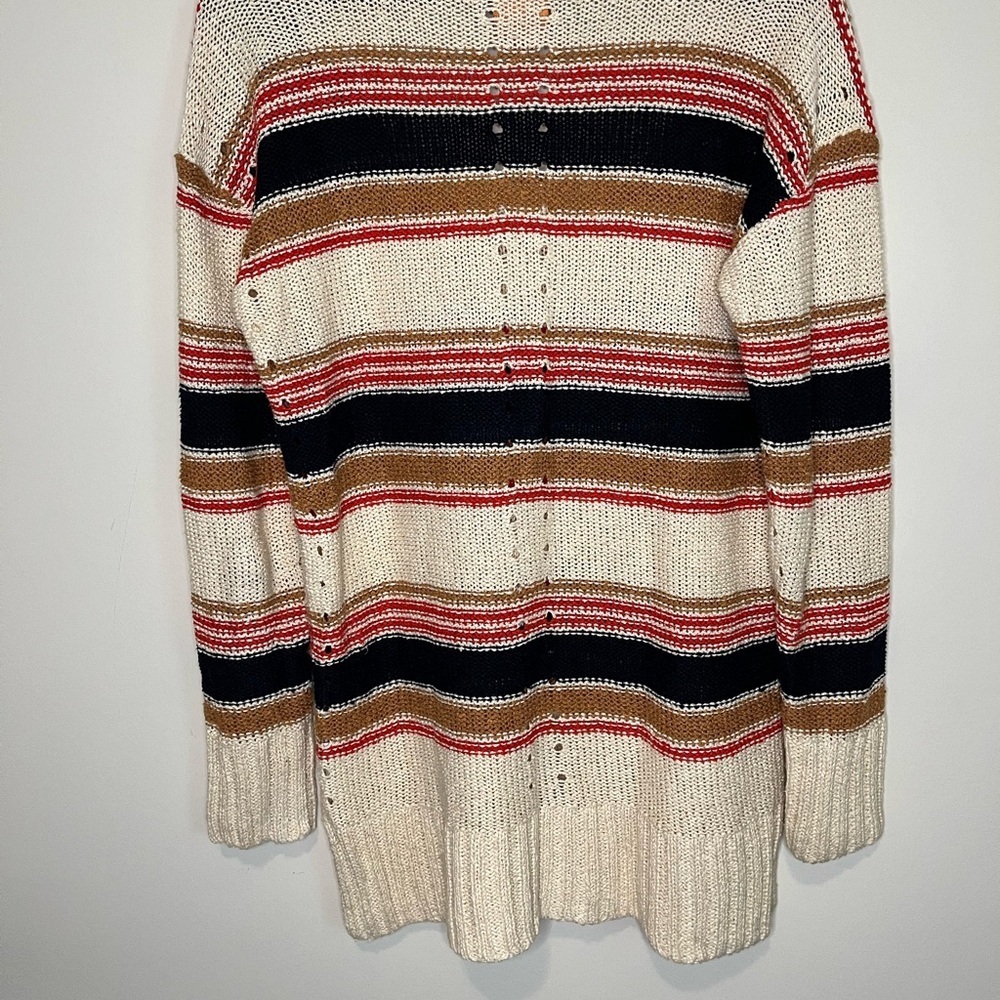 COPY - Tory Burch Striped Short Sleeve Linen Blend Sweater Size Small - Picture 9 of 16